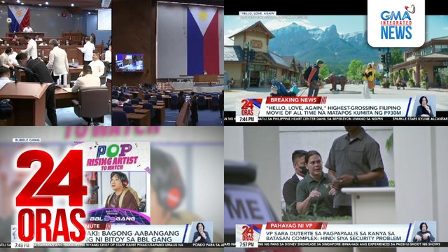 24 Oras: (Part 3) VP Sara: isa lang naman ang gustong pumatay sa akin si Martin Romualdez; Tinanggal na pondo para sa AKAP program ; Highest-grossing Filipino film na ang Hello, Love, Again ; Bagong parody ni Michael V., atbp
