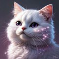 CLOSE UP OF WHITE CAT-ANIMATION CARTOONS