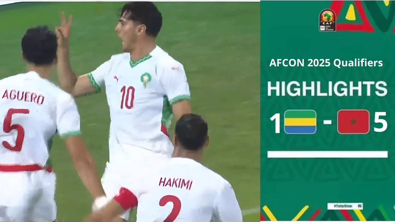 AFCON 2025 Qualifiers Highlights Morocco vs. Gabon