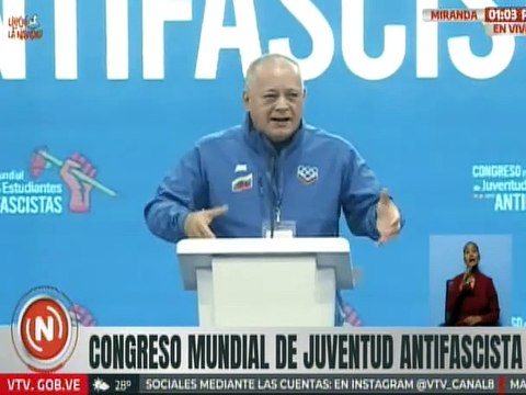 Vpdte. del PSUV Diosdado Cabello expresó que en las manos de los jóvenes está salvar el mundo