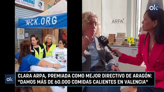 Clara Arpa, premiada como mejor directivo de Aragón: Damos más de 60.000 comidas calientes en Valencia