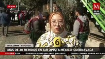 Vuelca camión de pasajeros en la México-Cuernavaca en Tlalpan, deja más de 30 heridos