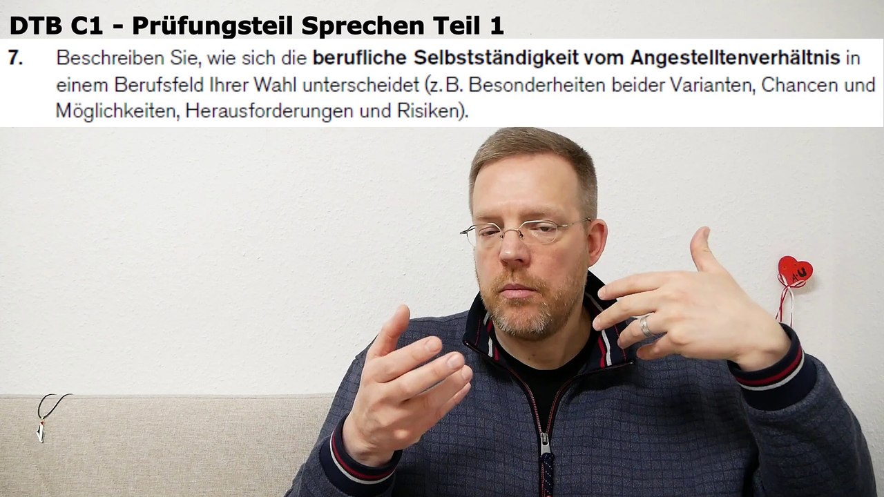 Deutsch-Test für den Beruf C1 – 16 – Prüfungsteil Sprechen Teil 1 – Thema 1: eine berufliche Entscheidung