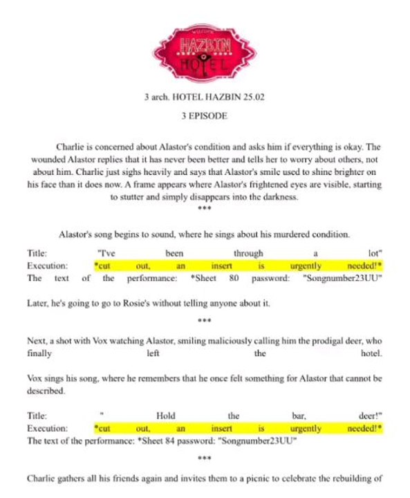 Hazbin s2 script leak
