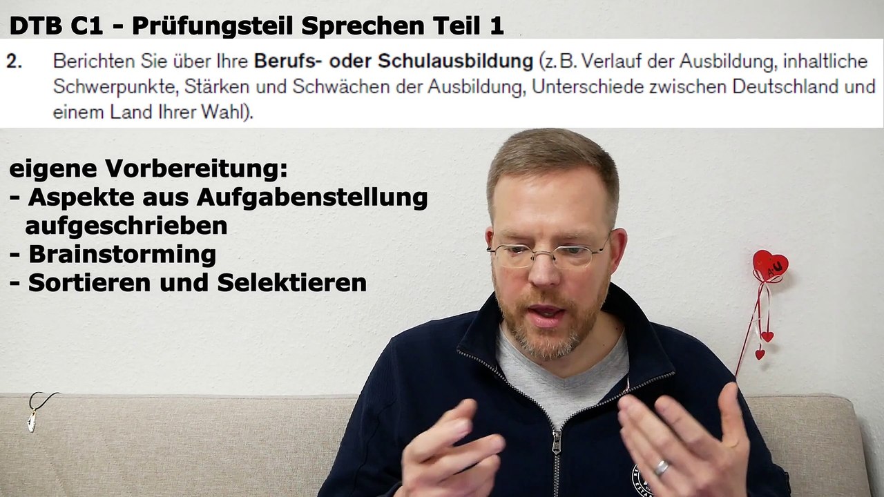 Deutsch-Test für den Beruf C1 – 17 – Prüfungsteil Sprechen Teil 1 – Thema 2: Schul- oder Berufsausbildung