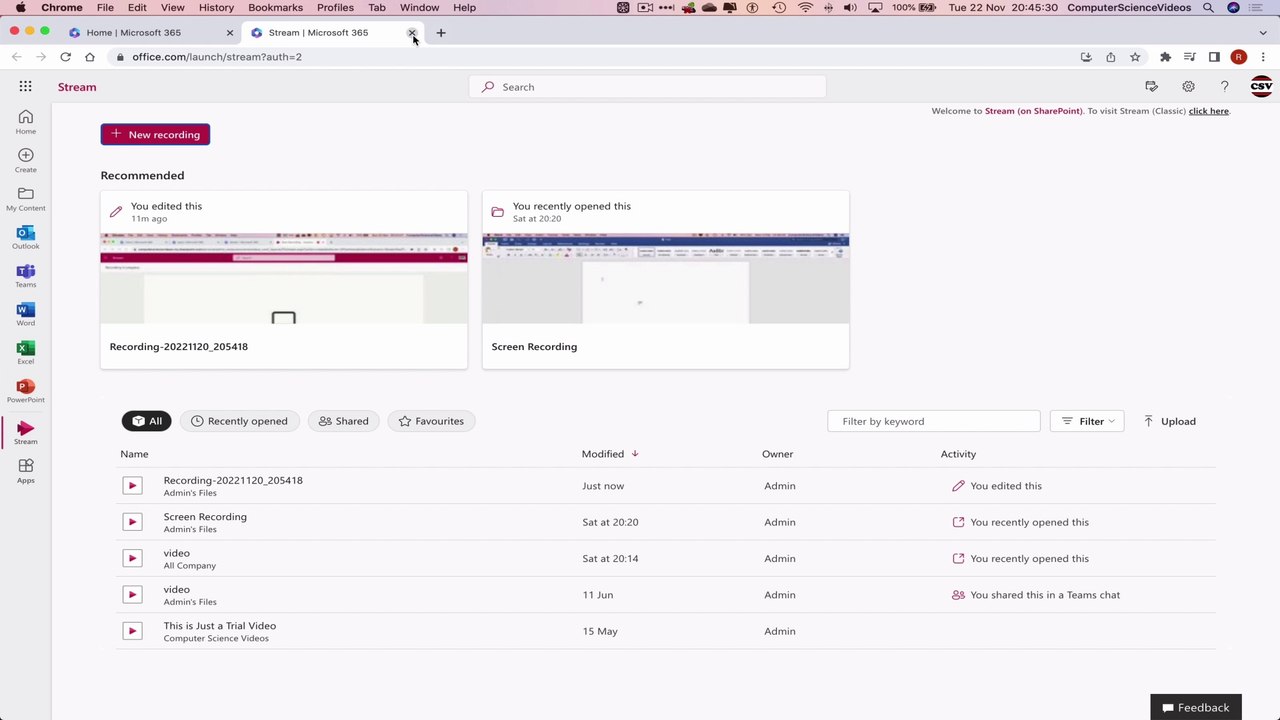 How to USE Microsoft Stream for Office 365 On a Mac - Tutorial 6 - Rename a Video - Basic Tutorial