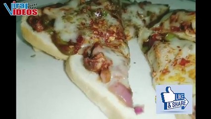 Simple Chicken Bread Pizza Quick & Easy Recipe
