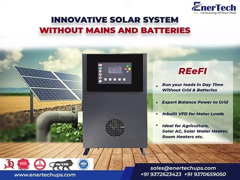 EnerTech Solar Inverter without Mains & Grid | EnerTech REeFI Model | Universal Pump Controller