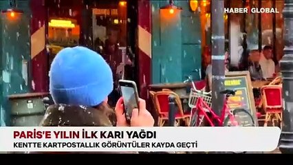 Kartpostallık görüntüler: Paris’e yılın ilk karı yağdı