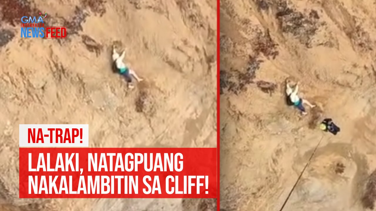 NA-TRAP! Lalaki, natagpuang nakalambitin sa cliff! | GMA Integrated Newsfeed