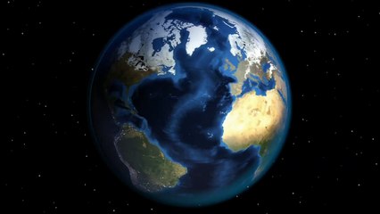 Planet earth spinning space