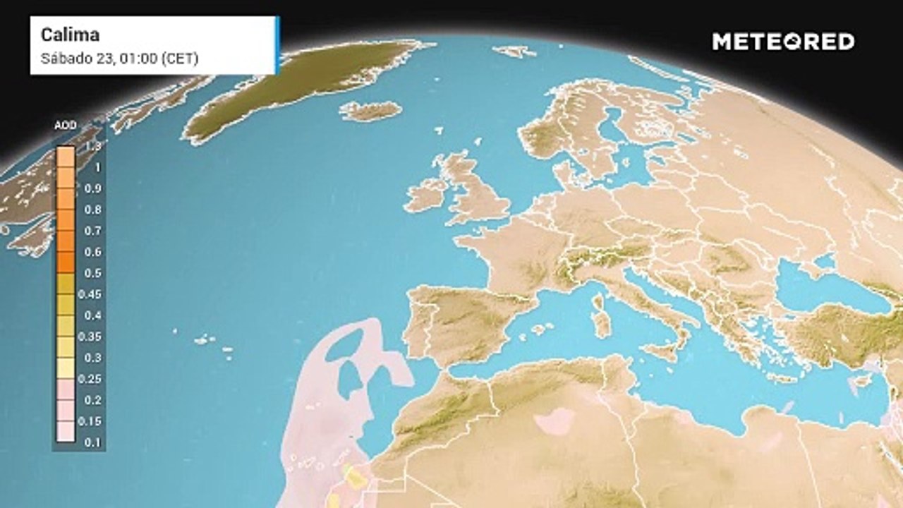 Intrusión de polvo sahariano atravesando Europa