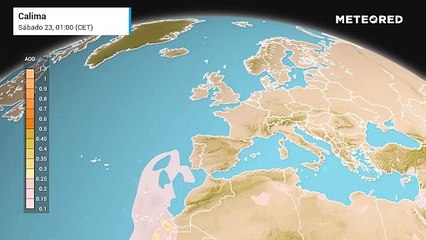 Intrusión de polvo sahariano atravesando Europa