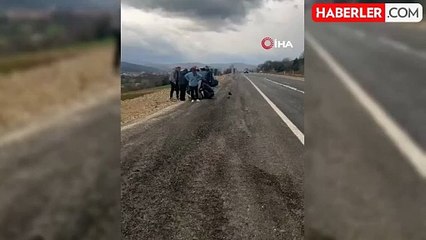 Bolu'da Takla Atan Otomobilde Bir Kişi Ağır Yaralandı