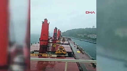 İstanbul - Beykoz'da sürüklenen gemi kıyıya çarpmaktan son anda kurtuldu-1