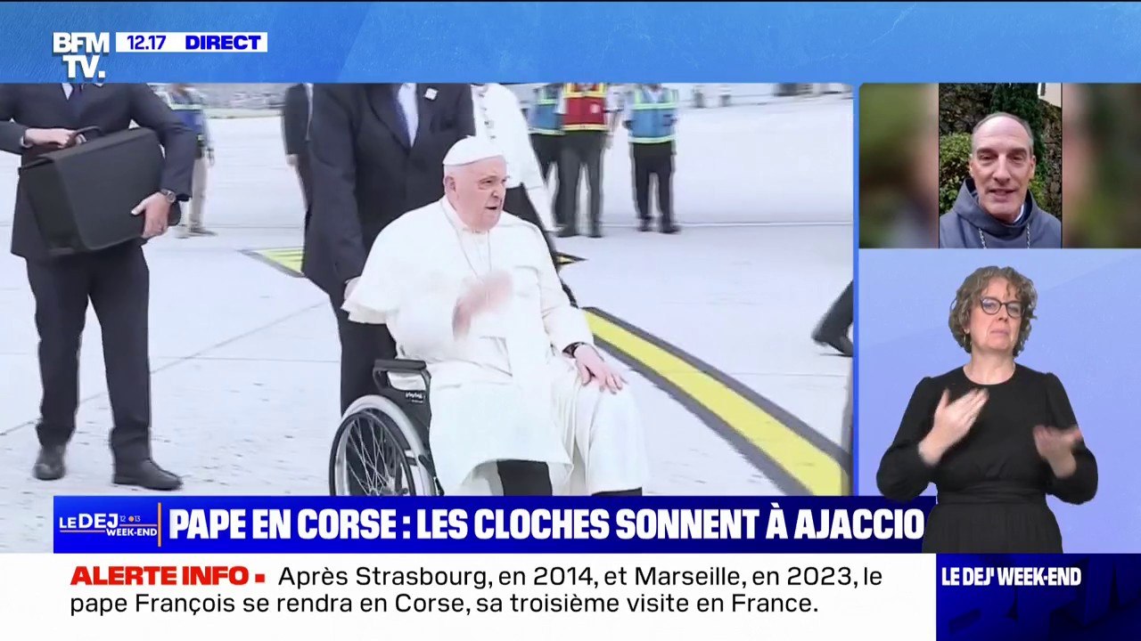 Pape en Corse: "Il aime beaucoup les traditions populaires et en Corse, il y en a beaucoup", soulève François-Xavier Bustillo, cardinal d'Ajaccio