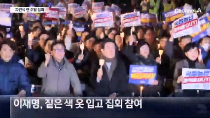 파란색 뺀 주말 집회…이재명 연설도 없었다