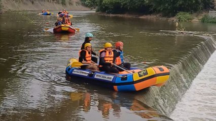 Adventurous souls experience the thrill of rafting Sambirejo’s energetic waters