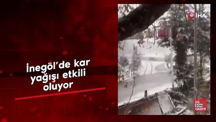 İnegöl’de kar yağışı başladı, sürücüler zor anlar yaşadı