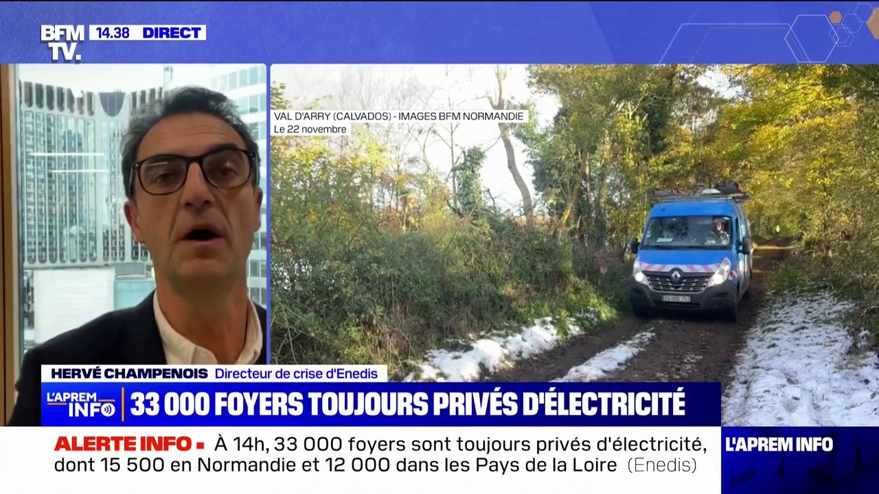 33.000 foyers toujours privés d'électricité: le directeur de crise d'Enedis assure que "2.600 personnes s'activent pour le dépannage"