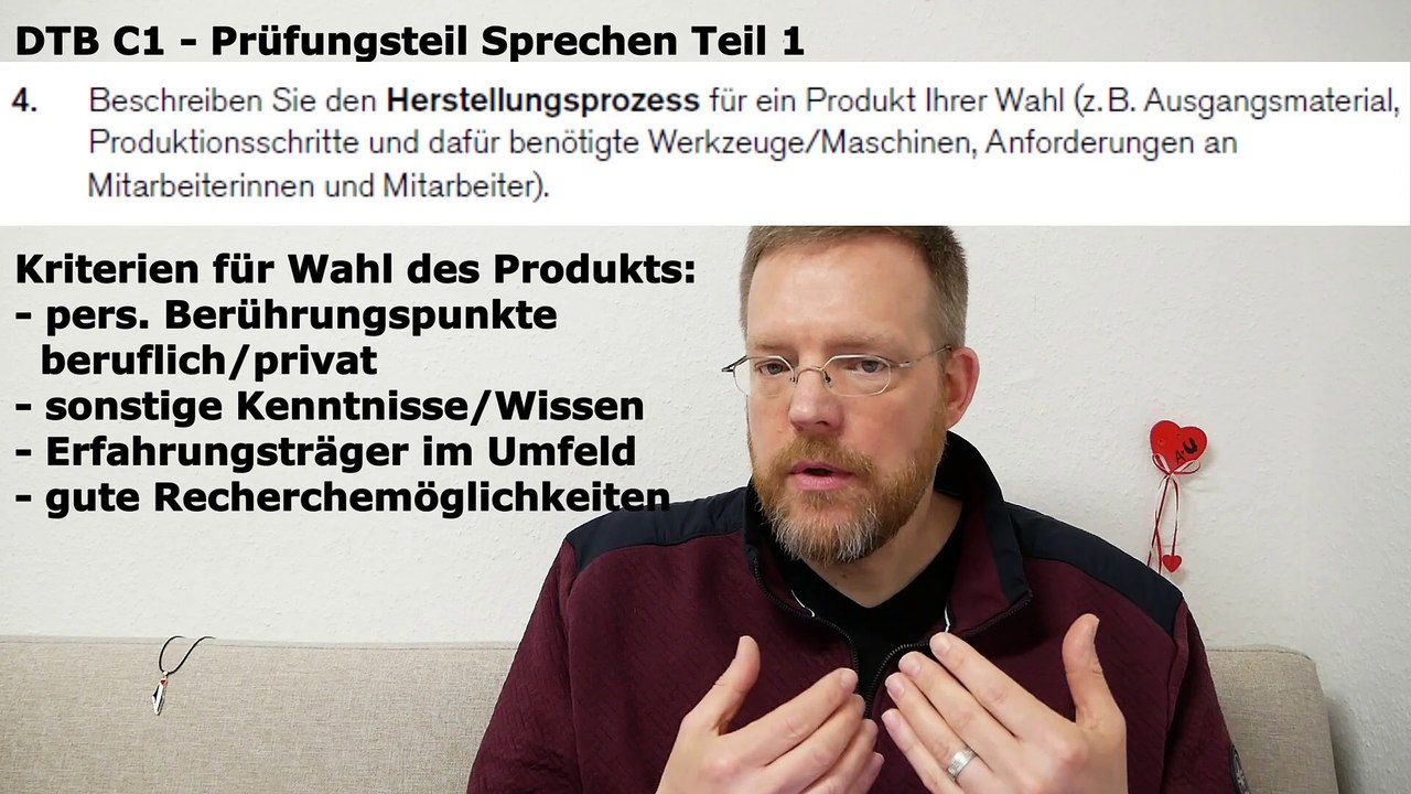 Deutsch-Test für den Beruf C1 – 19 – Prüfungsteil Sprechen Teil 1 – Thema 4: Herstellungsprozess