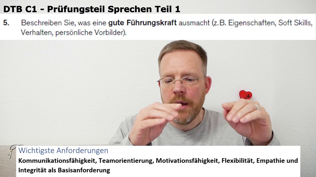 Deutsch-Test für den Beruf C1 – 20 – Prüfungsteil Sprechen Teil 1 – Thema 5: gute Führungskraft