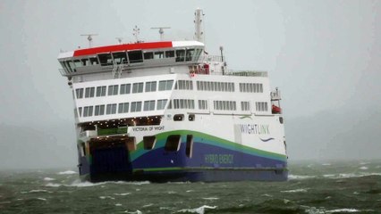 Wightlink ferry battered in stormy weather
