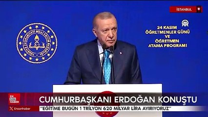 Cumhurbaşkanı Erdoğan'dan öğretmen atama programında açıklamalar
