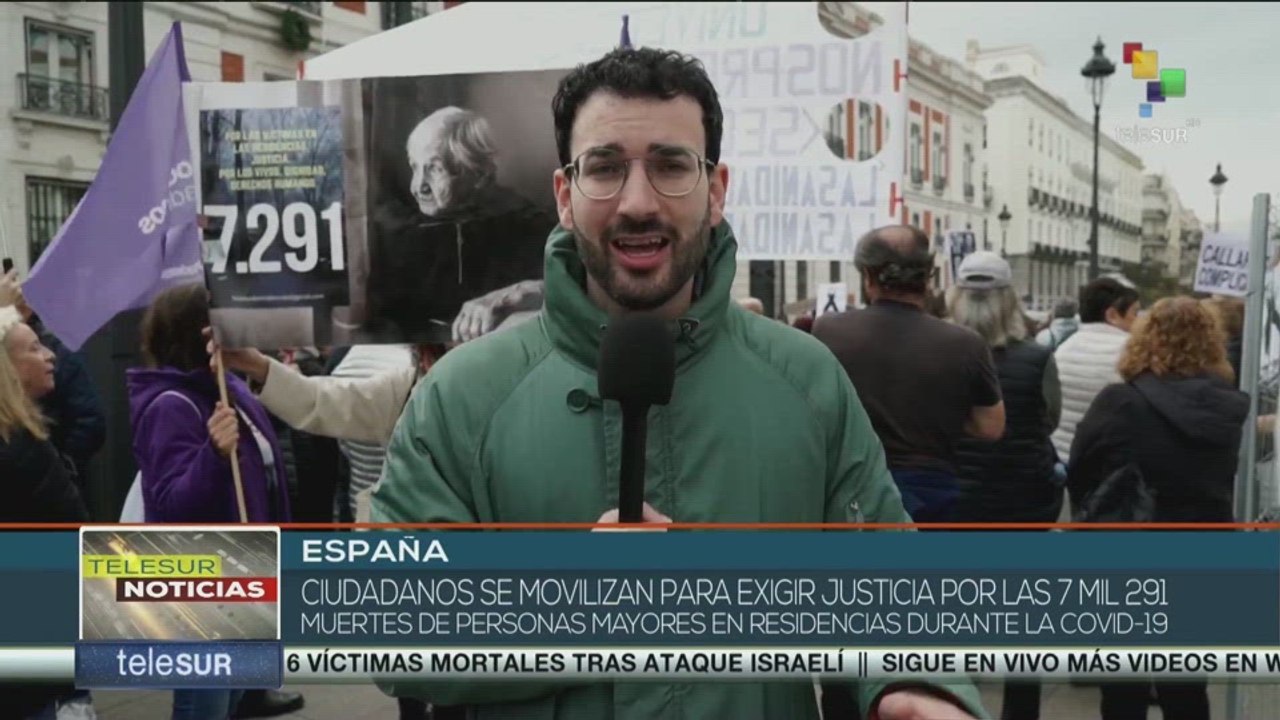 Españoles exigen justicias por la muerte de adultos mayores en pandemia