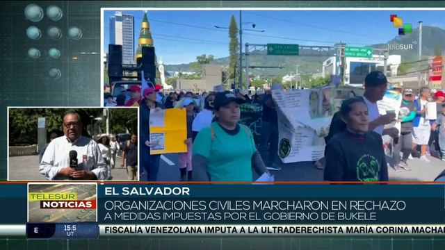 Salvadoreños se movilizan en rechazo al recorte presupuestario