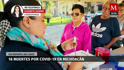 18 muertos y 386 contagios por covid-19 en Michoacán; autoridades exhortan a vacunarse