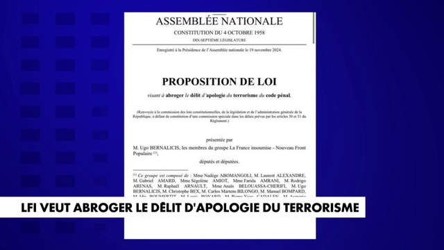 LFI veut abroger le délit d'apologie du terrorisme