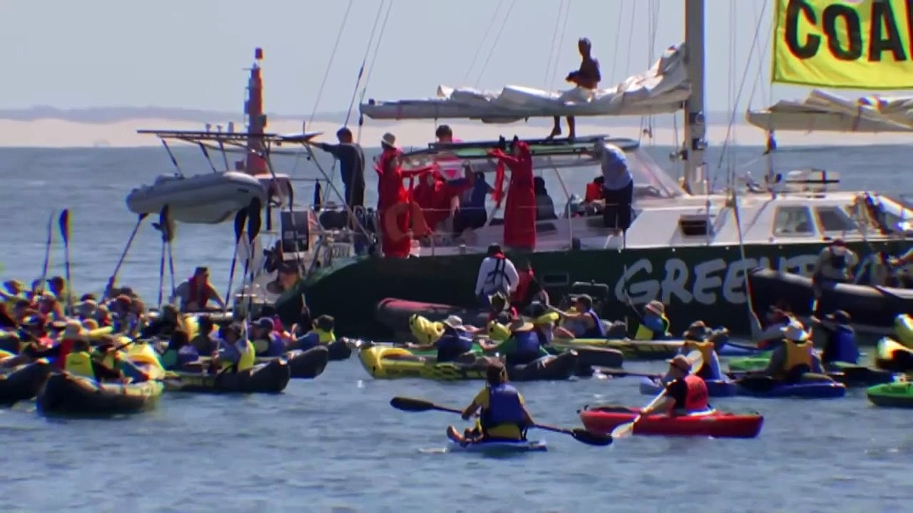Protesters continue to block vessel movement from Newcastle port attempting to halt fossil fuel shipments