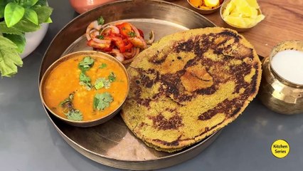 Authentic Kathiyawadi Lunch Recipe, Adad Ni Dal, Masala Rotlo | બપોરનું અસલ કઠિયાવાડી જમણ, અડદ દાળ અને મસાલા રોટલો