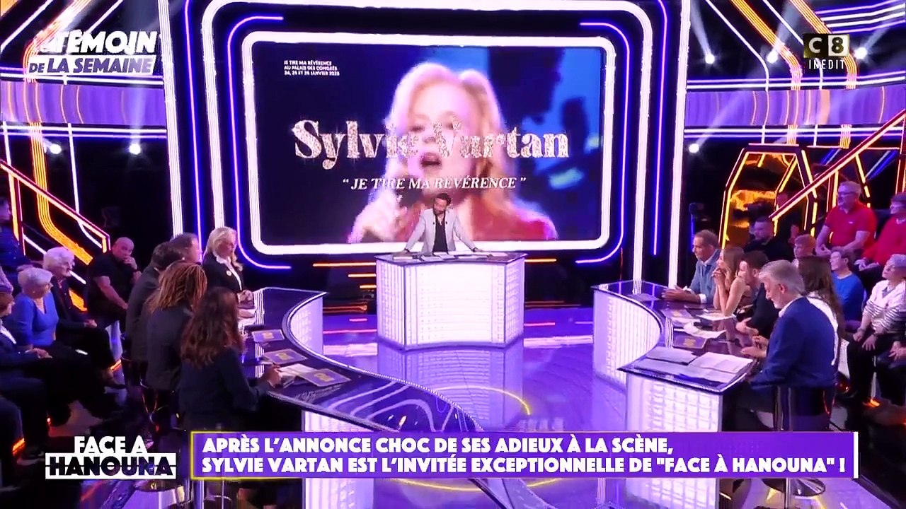 Sylvie Vartan a expliqué hier soir dans "Face à Hanouna" pourquoi elle a décidé de faire ses adieux à la scène : "C'est un point final irrévocable. Je ne veux surtout pas me traîner sur scène !"