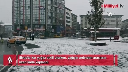 Sivas yağışın ardından beyaza büründü