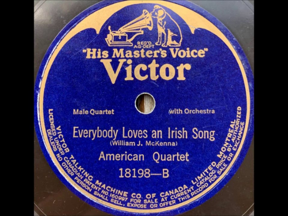 American Quartet - Everybody Loves An Irish Song (1916)
