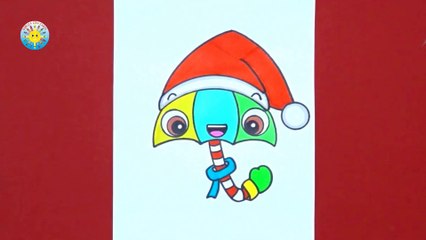 Dibuja un PARAGUAS de NAVIDAD !!!  Draw a CHRISTMAS UMBRELLA  !!!