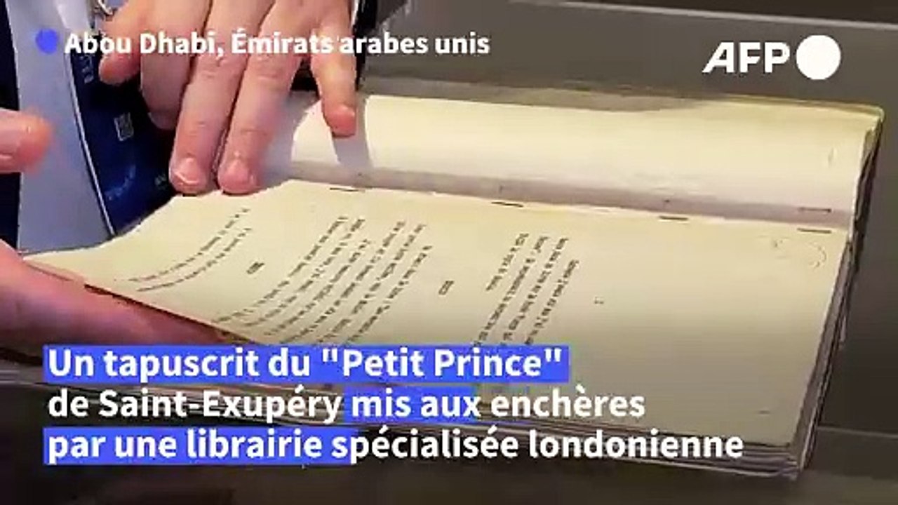 Un tapuscrit du "Petit Prince" ayant appartenu à Saint-Exupéry en vente à Abou Dhabi