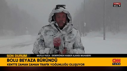 Bolu Dağı'nda kar yağışı etkisini sürdürüyor