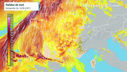 Vents parfois violents en France