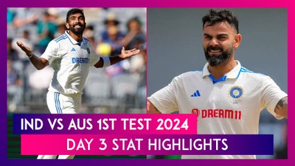 IND vs AUS 1st Test 2024 Day 3 Stat Highlights: India Move To Pole Position