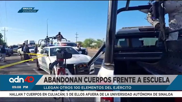Abandonan cuerpos frente a una escuela en Culiacán, Sinaloa