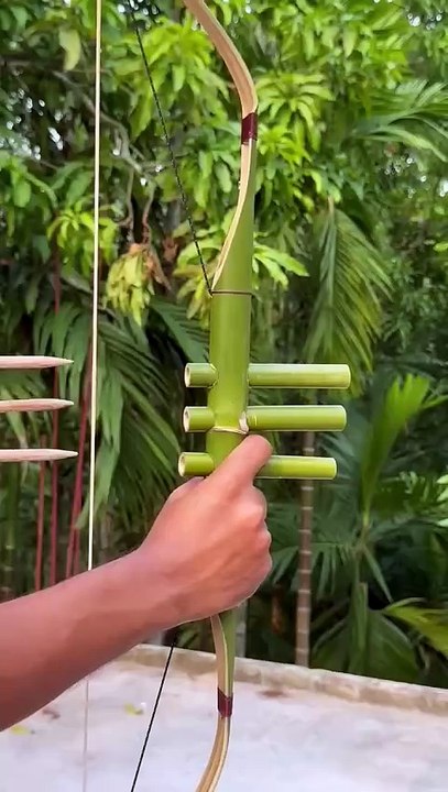 Bamboo creations with bow and arrow