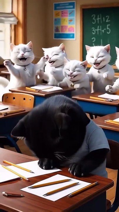 Cute Black  Cat School life insult and white Cats hybrids❤️#shorts #animals #kids #shorts