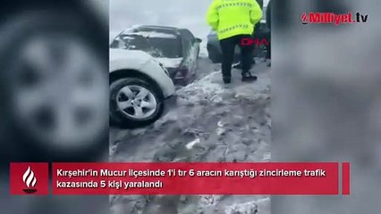 6 aracın karıştığı zincirleme trafik kazasında 5 kişi yaralandı