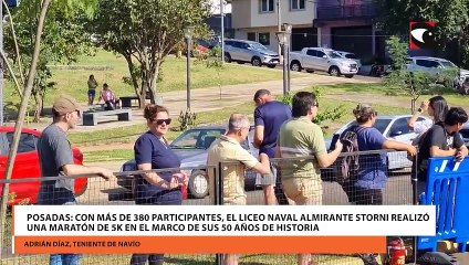 Posadas: Con más de 380 participantes, el Liceo Naval Almirante Storni realizó una maratón de 5k en el marco de sus 50 años de historia