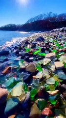 Glass Beach pantai unik pasir kaca Fort Bragg California USA