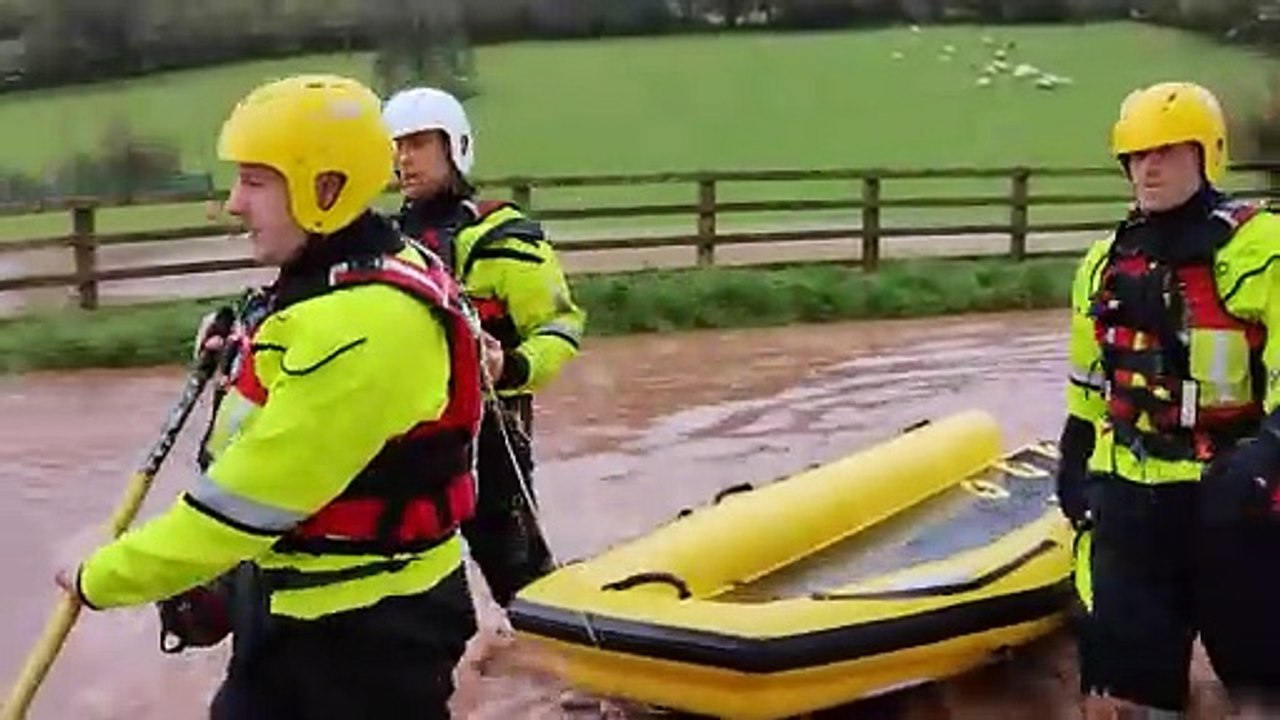 A rescue crew led by Sam Harding begin the evacuation of residents from the lower end of the village