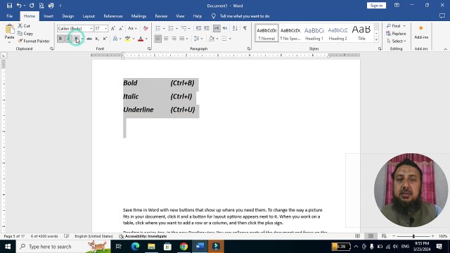How To Use Bold, Italic and Underline Commands in Microsoft Word 2019